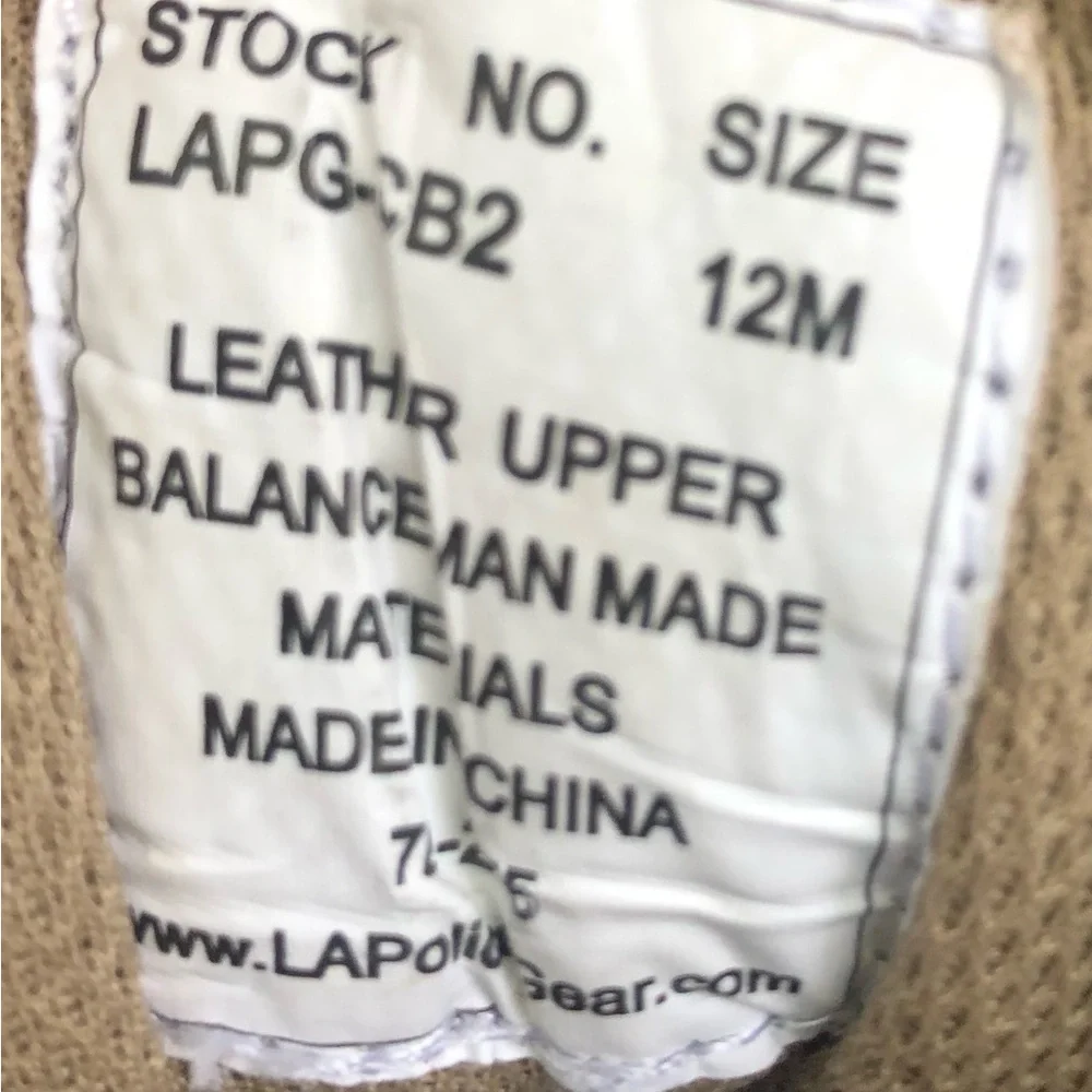LA Police Gear Operator Boots in desert tan Men’s 12